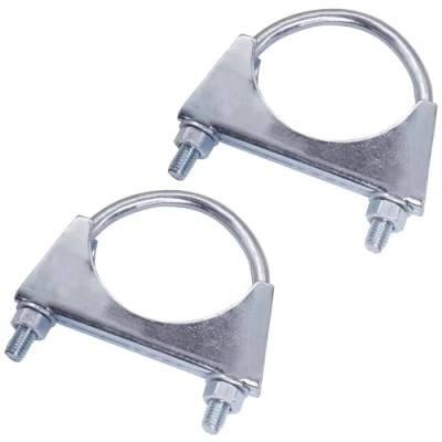 Immagine di SKIR&#039;CO (2 pezzi) fascette stringitubo per tubi con diametro di 65 mm, morsetti a U, supporti zincati