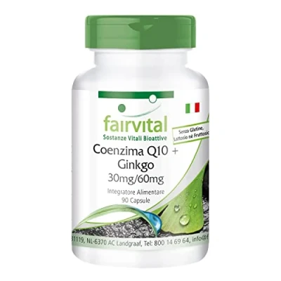 Immagine di Fairvital Coenzima Q10 più Ginkgo 1 mese VEGAN alto dosaggio 90 capsule