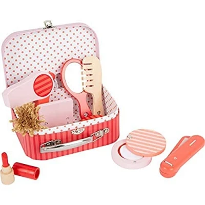 Immagine di Small Foot 11776 Valigetta da Trucco e parrucco retrò, in Legno, Ricco Set di Bellezza Gioco, a Partire dai 3 Anni Toys