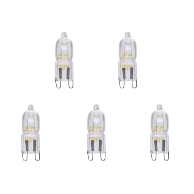 Immagine di Osram Halopin 66720 Confezione da 5 lampadine alogene, 20 Watt, 230 Volt, G9, dimmerabile, luce bianca calda, 235 lumen, lampadina alogena, alogena