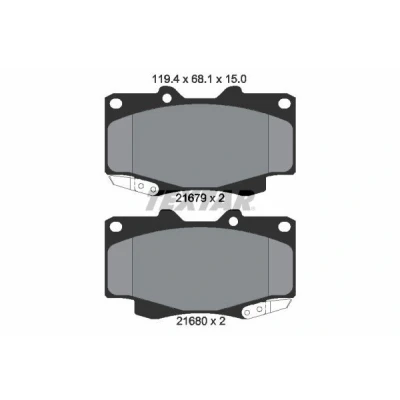 Immagine di TEXTAR 2168001 Kit pastiglie freno con segnalatore acustico usura TOYOTA: HILUX 3 Pick up, Pritsche/Fahrgestell (KUN1, TGN3, TGN2, TGN1,