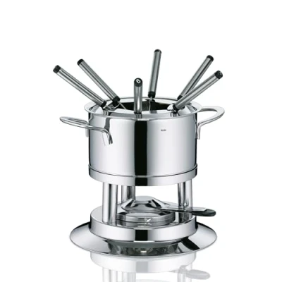 Immagine di Kela, 10968, Set, Fonduta di Carne, 10 Pezzi, per 6 Persone, Acciaio, 1,7 l, Cailin, Inossidabile, Argento, 22 x 20 cm