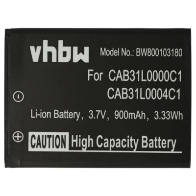 Immagine di vhbw batteria sostituisce Alcatel CAB31L0000C1, CAB31L0000C2, CAB31L0001C1, CAB31L0004C1 per smartphone cellulare (900mAh, 3,7V, Li Ion)