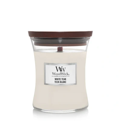 Immagine di WoodWick Scented Candle Medium White Teak 11 cm / ø 10