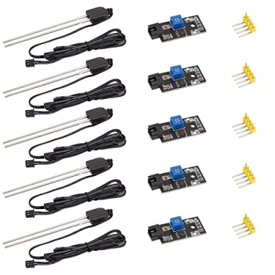 Immagine di AZDelivery 5x sensore di umidità del suolo, rilevatore piante con sonda resistente, sistema irrigazione automatico, compatibile Arduino e Raspberry Pi