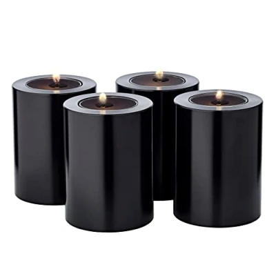 Immagine di EDZARD Set di portacandele Cornelius nero, resistente al calore fino a 90 gradi (set da 4 Ø 6 cm)