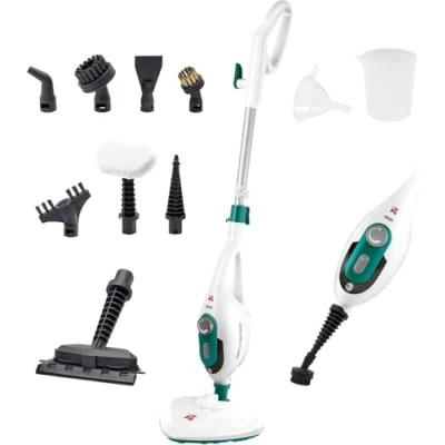 Immagine di Di4 Steamclean Multi10 Max, Scopa Elettrica Lavapavimenti, a Vapore Multifunzione 10 in 1, Manico Telescopico Estendibile, Pulitore 1500 W, Bianco
