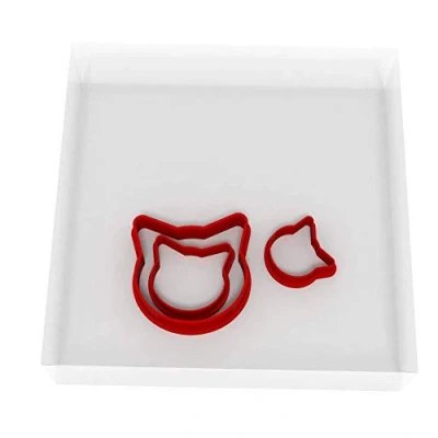 Immagine di Set di 3 taglierine in polimero con testa gatto, 1,5 cm + 2 cm.