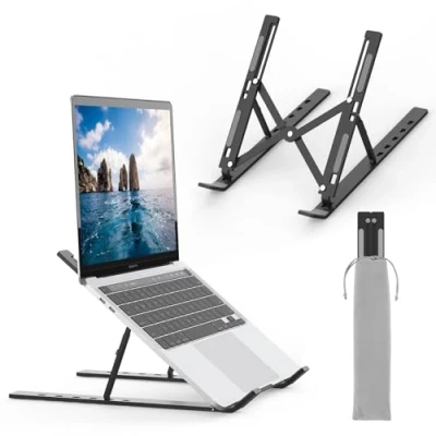 Immagine di GRIFEMA GB1054B supporto per laptop nero scrivania, regolabile laptop, portatile con 6 angoli di regolazione da 10&quot; 17,3&quot;, tablet