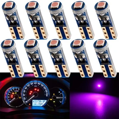 Immagine di T5 LED Lampadine Rosa W1.2W W2.3W Cruscotto 3030 SMD 60 Lumen DC 12V