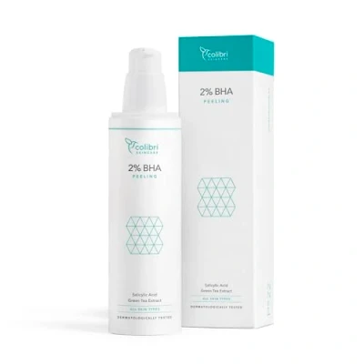 Immagine di colibri skincare 2% BHA peeling (100ml) viso esfoliante con acido salicilico chimico tutti i tipi di pelle, specialmente grassa e mista scrub donna uomo