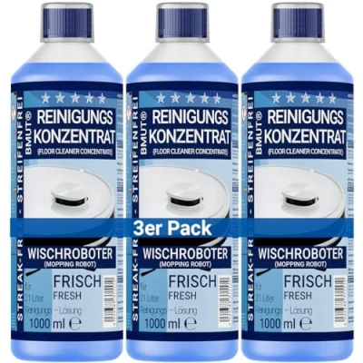 Immagine di 3 x 1000 ml detergente concentrato per robot pulitore profumo extra fresco senza aloni e schiuma + dosatore pavimenti molto altro ancora.
