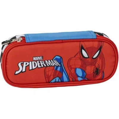 Immagine di CERDÁ LIFE&#039;S LITTLE MOMENTS Astuccio ovale per matite Spiderman Rosso 8,5 x 5 22,5 cm Chiusura a cerniera Versatile e resistente Prodotto originale disegnato in Spagna
