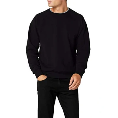 Immagine di Fruit of the Loom Raglan Sweatshirt, Felpa Uomo, Nero (Black), Large