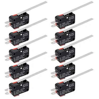 Immagine di InduSKY 10 pezzi Micro Interruttore Finecorsa Mini A Leva Lunga SPDT 1NO 1NC Momentaneo Levetta per Arduino