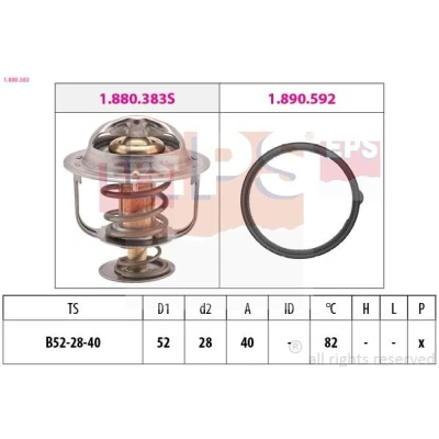 Immagine di EPS 1.880.383 Termostato motore 82 52 Made in Italy OE Equivalent con guarnizione MAZDA: 3 Hatchback, 2 CX 5 I