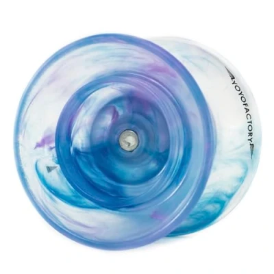 Immagine di YoyoFactory Flight Offstring Yo con Cuscinetto a Sfere e Corda Blu (Gioco Yoyo Moderno, Construcción Sólida, 4A / Offstring, Freestyle Yoyoing Tricks, Istruzioni Incluse)