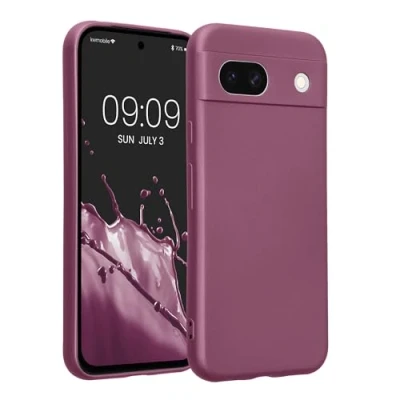 Immagine di kwmobile Custodia Compatibile con Google Pixel 8a Cover Protezione Back Case Morbida Silicone TPU Effetto metallizzato lavanda