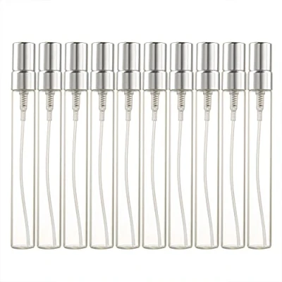 Immagine di Enslz 10 flaconi spray in vetro ricaricabili per profumo, ml, mini flaconcini di sottili (argento)