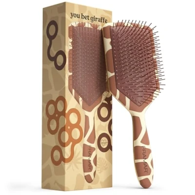 Immagine di FRAMAR Spazzola Paddle per Capelli Spessi, Detangler, Bagnati, Donne e Uomini, Detangler Bagnati Giraffe
