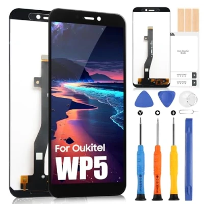 Immagine di Schermo LCD per Oukitel WP5 Display Pro Touchscreen Digitazer Full Assembly Sostituzione con Riparazione Kit (Nero)