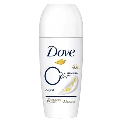 Immagine di Dove deodorante Roll On originale 0% senza sali di alluminio, con crema nutriente 1/4 e protezione per 48 ore, 50 ml, 6 pezzi