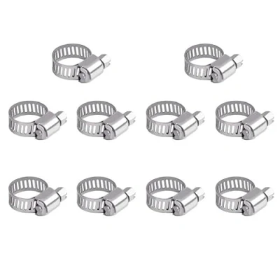 Immagine di Taolele 10 fascette stringitubo da 16 mm Jubilee Clips regolabili in acciaio inossidabile 304 per tubi a vite senza fine