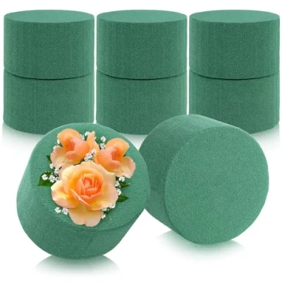 Immagine di com four® 8X Spugna per Composizioni Floreali, Forma Cilindrica Schiuma Floreale Fiori Freschi Floral Foam Bricolage Matrimonio, Pasqua, ECC. (08 Pezzi Cilindro)