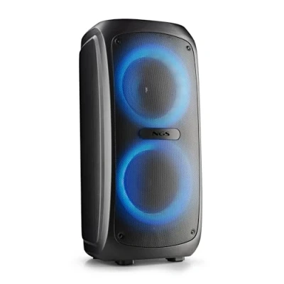 Immagine di NGS Wild Temper Altoparlante portatile Bluetooth 5.3 200 W TWS Luci LED RGB ingresso USB/AUX IN Doppio microfonico Batteria ricaricabile da 7,4 V/4400 mAh 5 ore di autonomia compatta
