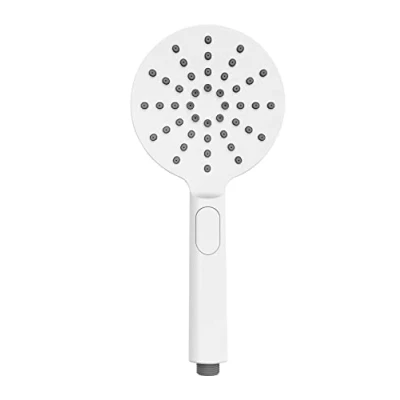Immagine di WENKO soffione doccia Design Bianco, Ø 12 cm Doccetta universale, con 3 tipi di getto comodamente selezionabili tramite pulsante Bianco