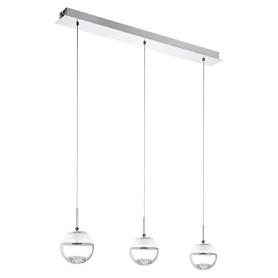 Immagine di Eglo LED Modello Montefio 1/3 Lampada a Sospensione, 93.784 E, Cromo/Trasparente/Satinato
