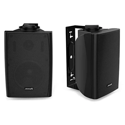 Immagine di Audibax Elipse 6 Nero Diffusori Passivi da Scaffale HiFi Coppia di Altoparlanti Stereo a 2 Vie potenza Continua 40W Montaggio Parete Incluso con Woofer 6,5&quot;