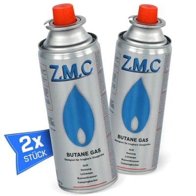 Immagine di Z.M.C 2 cartucce a gas butano da 227 g con valvola tipo MSF 1a, cartuccia universale attacco baionetta per fornelli campeggio, riscaldamento gas, bruciatore