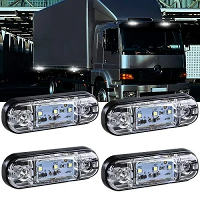 Immagine di Yifengshun 4 pezzi LED Indicatore di posizione laterale Luce anteriore Posteriore Luci 12V per Camion Camper Van RV Indicatori direzione(bianca)