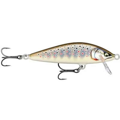Immagine di Rapala Conto alla rovescia Elite Balsa Edilizia Ascerita Allento Flusso d&#039;acqua dolce Profondità di nuoto 0,9 m dimensione 4,5 cm / 3,5 g Fatta in Estonia Trota marrone dorata