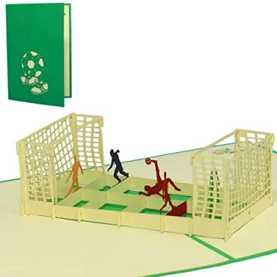 Immagine di LIN Pop Up 3D Biglietto d&#039;auguri, Partita di calcio, (#132)