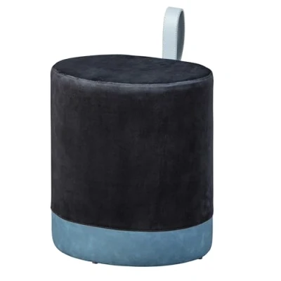 Immagine di Inter Link Pouf Sgabello con contenitore lavanderia nero maniglia in similpelle Osane
