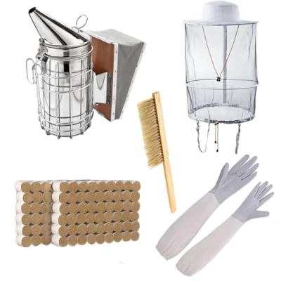 Immagine di HunterBee Kit di Attrezzi per Apicoltura affumicatore Alveare, Accessorio Set,Strumenti Kit,Bee Hive Smoker, Fumatore d&#039;api