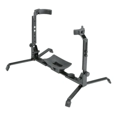 Immagine di K&amp;M 14941 Supporto per strumenti corno baritono, nero, in acciaio regolabile, tenore, alto