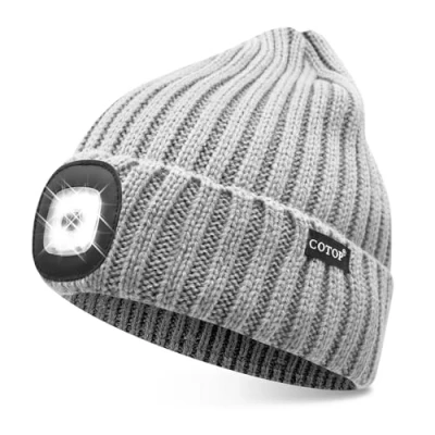 Immagine di COTOP Cappello con Luce,Berretto LED,Beanie Invernale Caldo, Regalo per Uomo o Pescatore, Unisex, Jogging, Escursioni all&#039;aperto, Corsa, Ciclismo di Notte