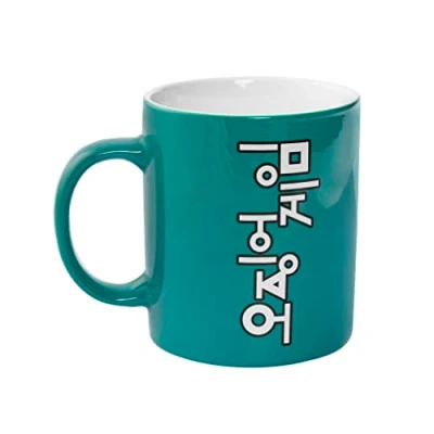 Immagine di SQUID GAME Tazza Personalizzata in Ceramica + Confezione Regalo Mug Colazione con Manico, Utilizzabile Microonde e Lavastoviglie, per Idee Bambini Ragazzi, 9,5Hx8, 325 ml, Verde