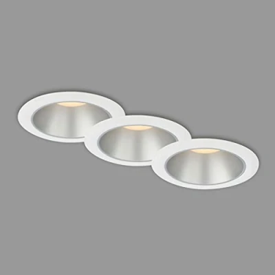 Immagine di BRILONER Set di 3 luci da incasso per bagno, LED incasso, IP44 resistente agli spruzzi, luce bianca calda, faretto bianco argento, 95x54 mm