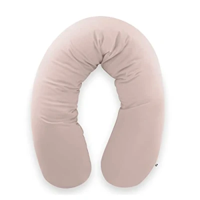 Immagine di Hauck Cuscino Gravidanza e Allattamento XXL Nurse N Care per Dormire in Microperle, OEKO TEX® STANDARD 100, Cotone, Consistenza Regolabile Borsa Inclusa, Lavabile Rosa