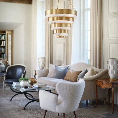 Immagine di Quintiesse Lampada a sospensione Echelon, ottone, Ø 69,2 cm