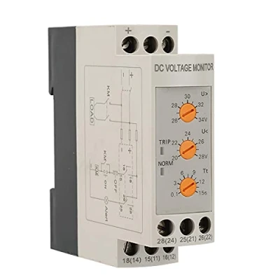 Immagine di 13 17V 10 14V Relè di monitoraggio tensione DC 24V protezione da sovratensione e sottotensione 35MM Guida
