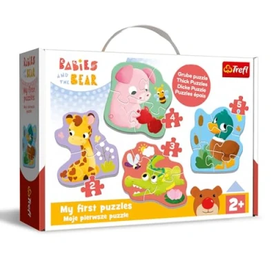 Immagine di Trefl Babies and the Bear, Animaletti 4 Puzzle Grandi Sagomati per i più Piccoli, da 2 a 5 Pezzi, Bambini dai anni, Multicolore, 36135