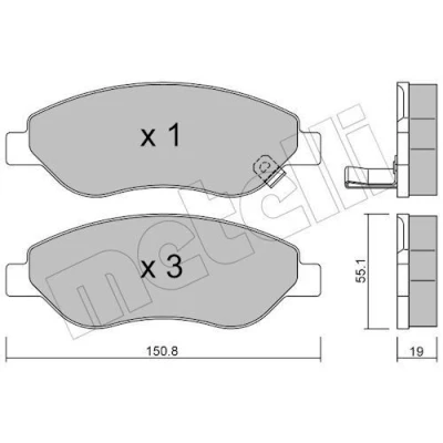 Immagine di METELLI 22 0777 0 Kit pastiglie freno con segnalatore acustico usura OPEL: Corsa D Hatchback