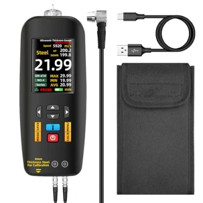 Immagine di BSIDE Misuratore di Spessore ad ultrasuoni Gamma 1 300mm Tester ricaricabile 7,1 cm LCD a colori dei metalli con sonda per materiali metallici Acciaio Argento