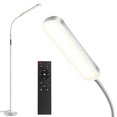 Immagine di OUTON Lampada da Terra LED Dimmerabile, 12 W/1200 LM, Moderna Lettura Regolabile con 4 Temperature di Colore, Telecomando e Controllo Touch, illuminazione per Soggiorno, Camera letto