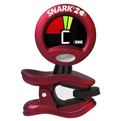 Immagine di Snark SN2RE Accordatore a clip ricaricabile per tutti gli strumenti, colore rosso, ricarica USB, display extra luminoso, schermo girevole 360, accordatura ad alta precisione, panno la pulizia